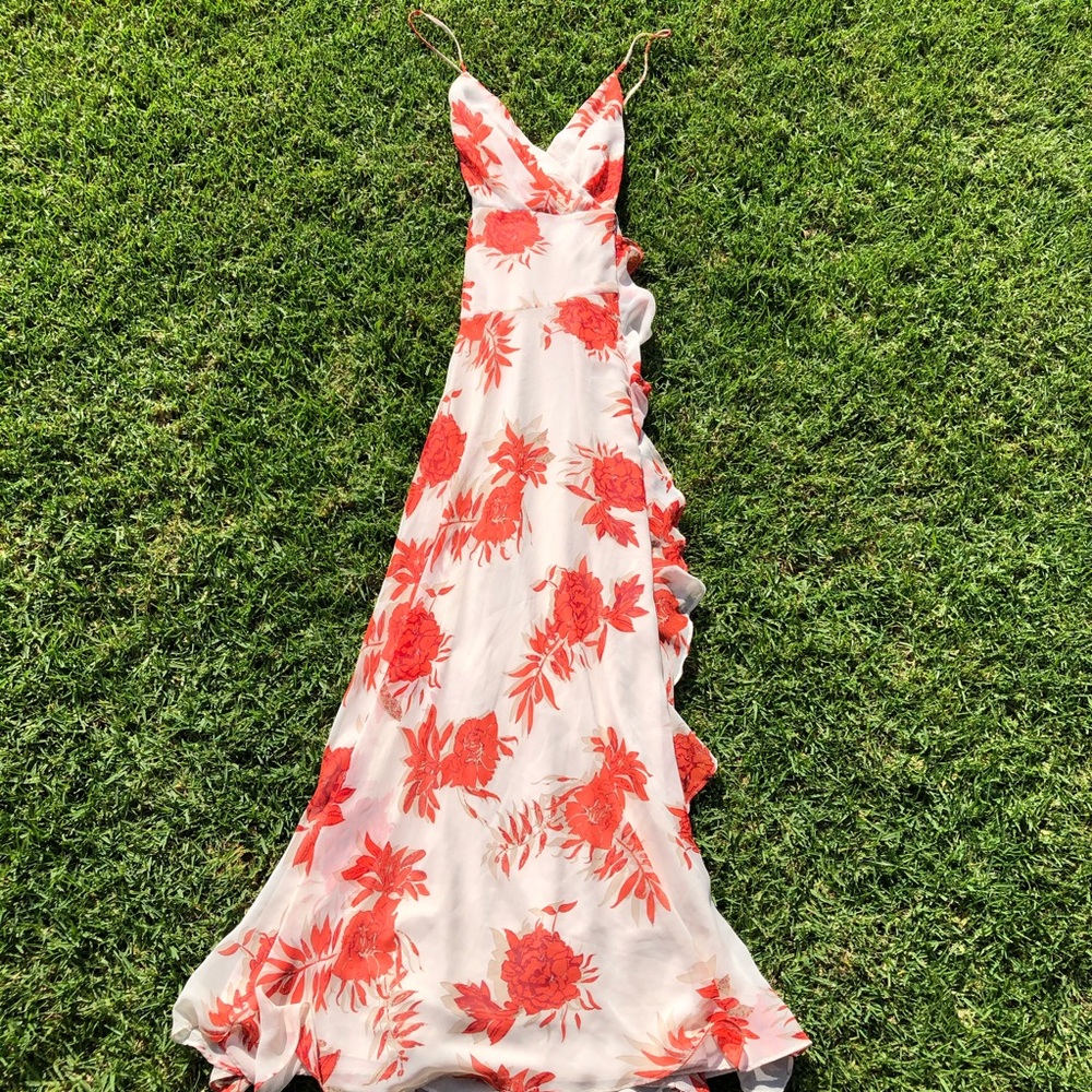 ASTR Orange & white MAXI DRESS